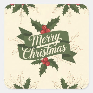 Merry Christmas Square Sticker