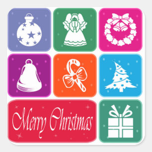 Merry Christmas Square Sticker
