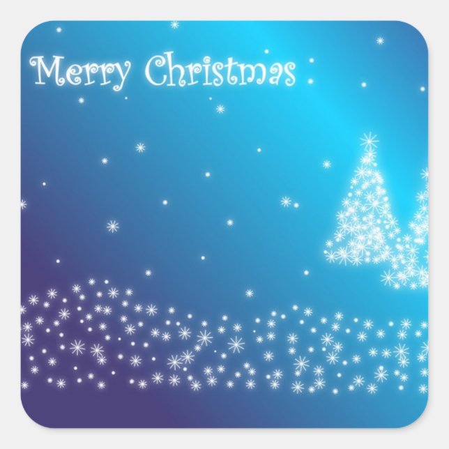Merry Christmas Square Sticker (Front)