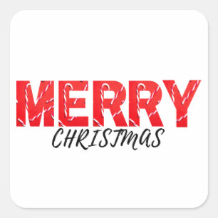 Merry Christmas Square Sticker