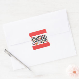 Merry Christmas Square Sticker