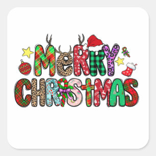 Merry Christmas Square Sticker