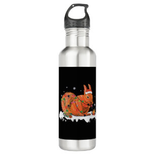 Merry Christmas Squirrel Christmas Ornament Lights 710 Ml Water Bottle