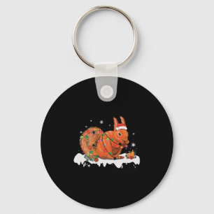 Merry Christmas Squirrel Christmas Ornament Lights Keychain