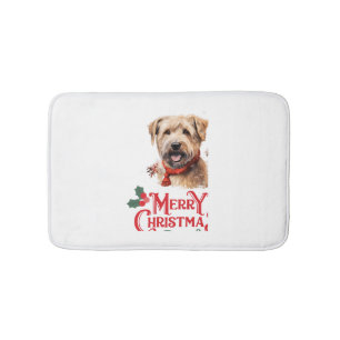 Merry Christmas Staffordshire Bull Terrier Bath Mat