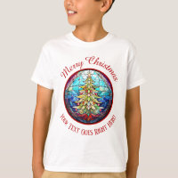 Merry Christmas Stained Glass Xmas Tree
