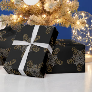 Merry Christmas Star Calligraphy Small Motif  Wrapping Paper