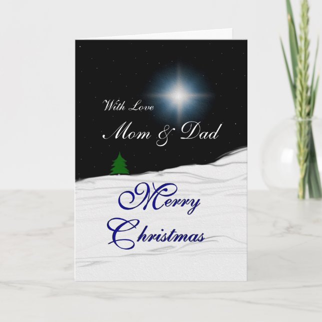 Merry Christmas Star Holiday Card (Front)