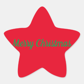 Merry Christmas Star Sticker