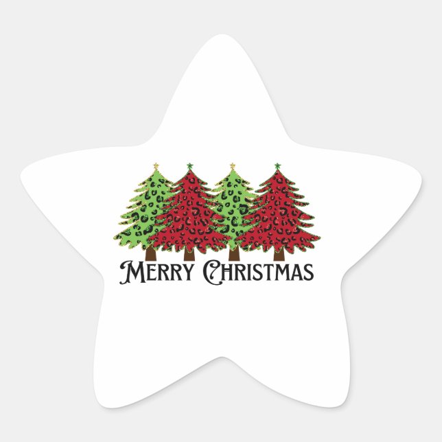 Merry Christmas   Star Sticker (Front)