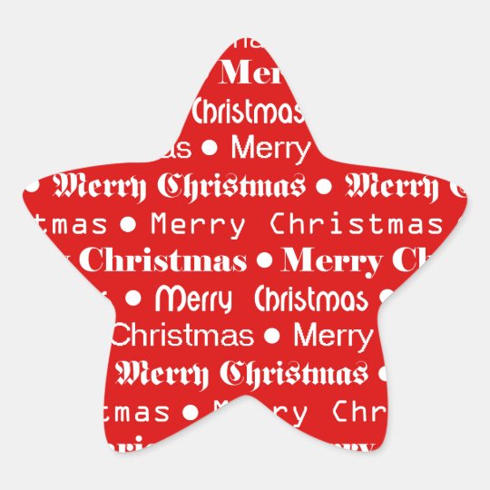 Merry Christmas Star Sticker