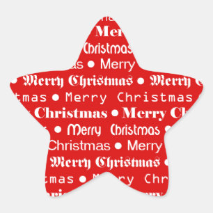 Merry Christmas Star Sticker
