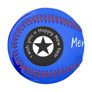 Merry Christmas star with custom text Baseball