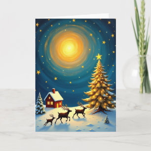 Merry Christmas Starry Night Card
