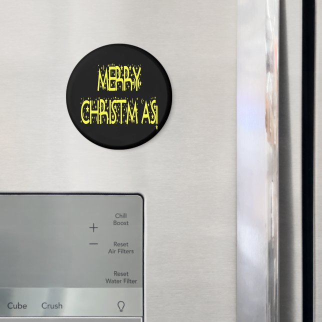 Merry Christmas Starry Night Font Magnet (In Situ (Fridge))