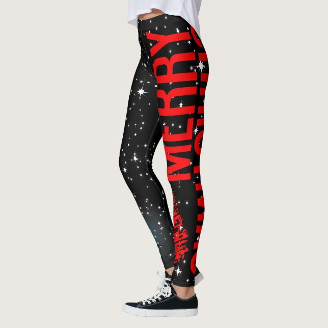 Merry Christmas Starry Night on Your Colour Leggings (Left)