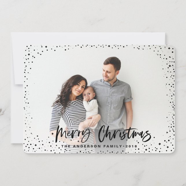 Merry Christmas stars photo holiday card (Front)