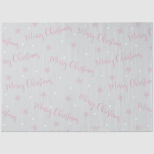 Merry Christmas Stars Pink Green Christmas Tissue Paper