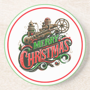 Merry Christmas steampunk Coaster