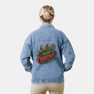 Merry Christmas steampunk Denim Jacket