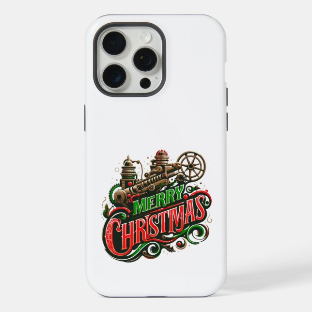 Merry Christmas Steampunk iPhone Case (Back)