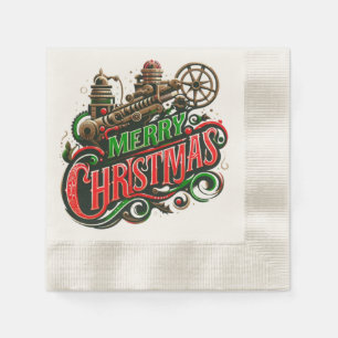 Merry Christmas steampunk Napkin