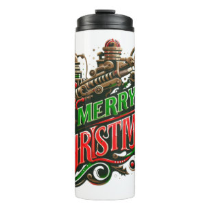 Merry Christmas steampunk Thermal Tumbler