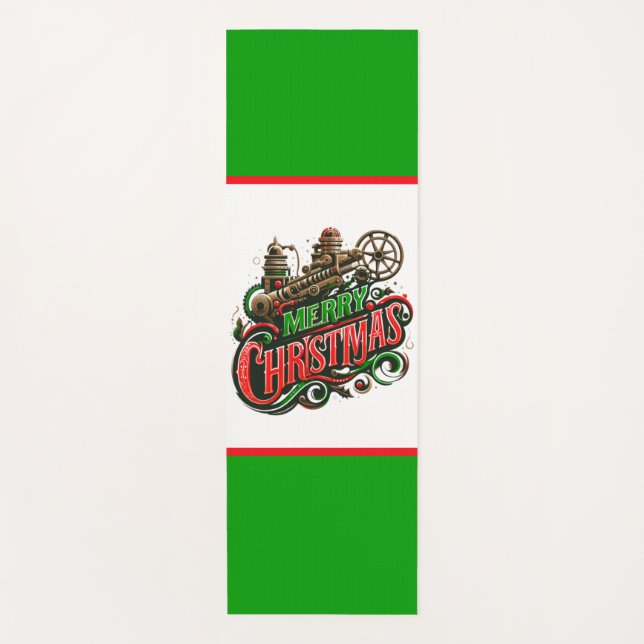 Merry Christmas steampunk Yoga Mat (Front)