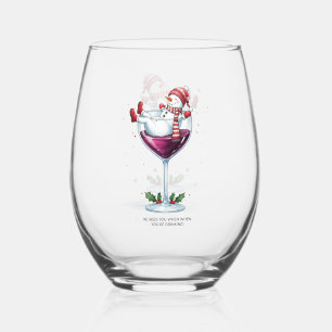 Merry Christmas Stemless Stemless Wine Glass