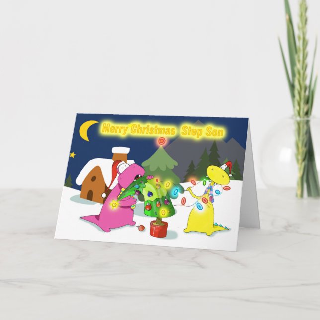 merry christmas step Son Holiday Card (Front)