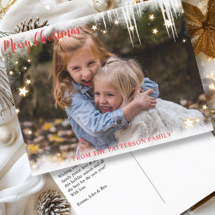 Merry Christmas Sternchen Kundenspezifische Foto Holiday Postcard