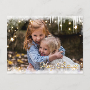 Merry Christmas Sternchen Kundenspezifische Foto Holiday Postcard
