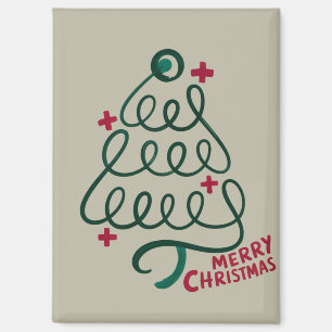 Merry Christmas Stethoscope CNA Medical Worker Magnet