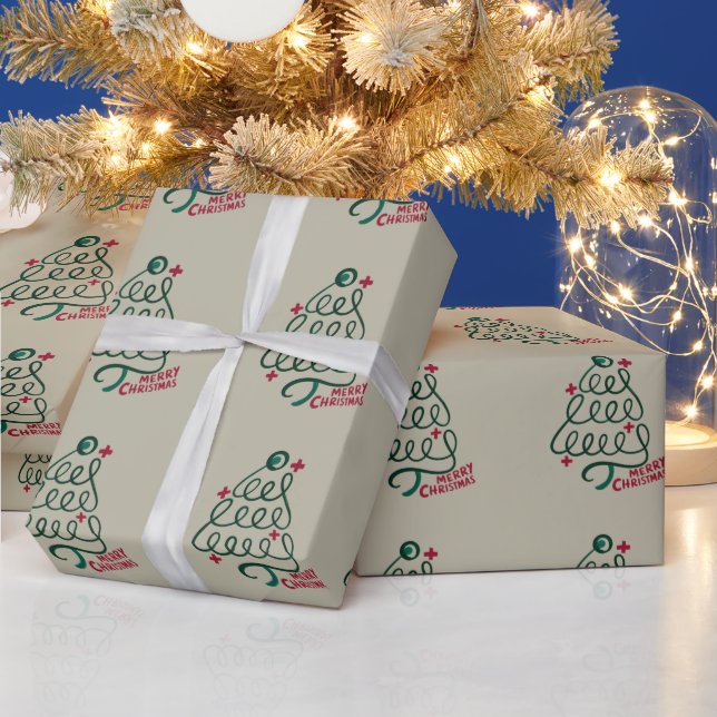 Merry Christmas Stethoscope CNA Medical Worker Wrapping Paper (Holidays)