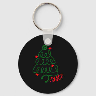 Merry Christmas Stethoscope Nurse Cna Xmas Holiday Keychain