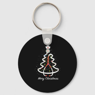 merry christmas stethoscope pine noel nurse keychain