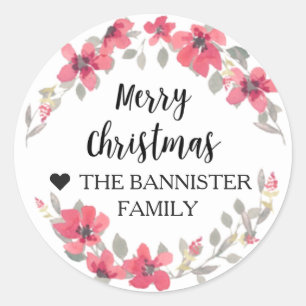 Merry Christmas Sticker - Berry Red xmas