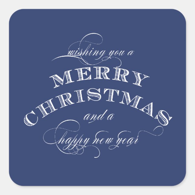 MERRY CHRISTMAS STICKER BLEU (Devant)