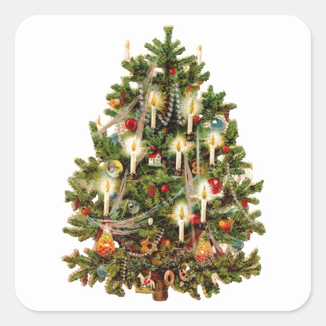 MERRY CHRISTMAS STICKER SCEAL ENVELOPPE VINTAGE (Devant)