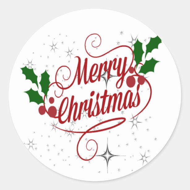 Merry Christmas Stickers | Zazzle CA