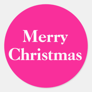 Merry Christmas Stickers Elegant Script Pink