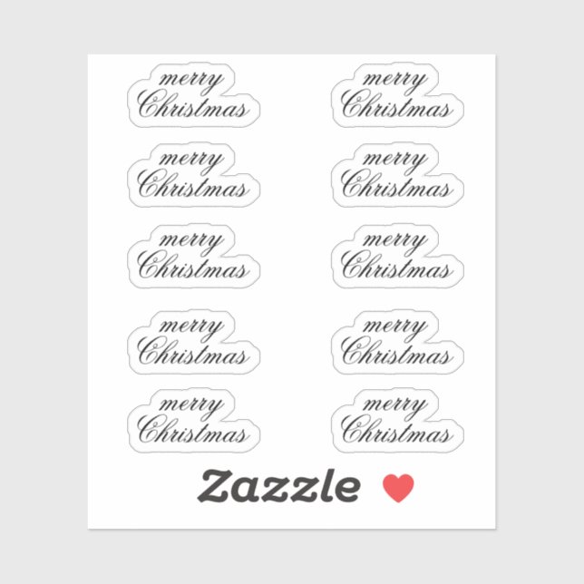 Merry Christmas Stickers Ten Count Sheet Set Pack (Sheet)
