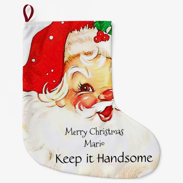 Merry Christmas Stocking Santa Keep it Handsome (Front)