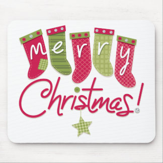 Merry Christmas Stockings Mouse Pad