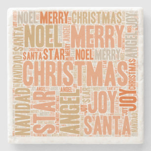 Merry Christmas Stone Coaster