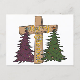 Merry Christmas Story Jesus Birth Manger Christmas Holiday Postcard