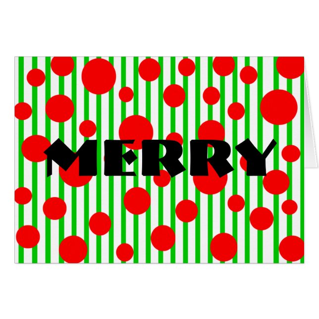 Merry Christmas Stripes & Dots (Front Horizontal)
