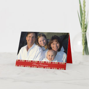 Merry Christmas Stripes Family Photo Holiday Card
