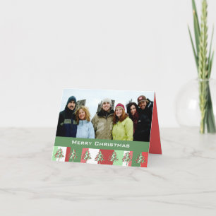 Merry Christmas Stripes With Your Family Photo Holiday Card