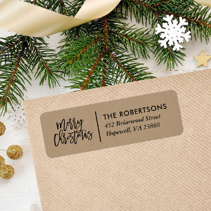 Merry Christmas Stylish Script Return Address
